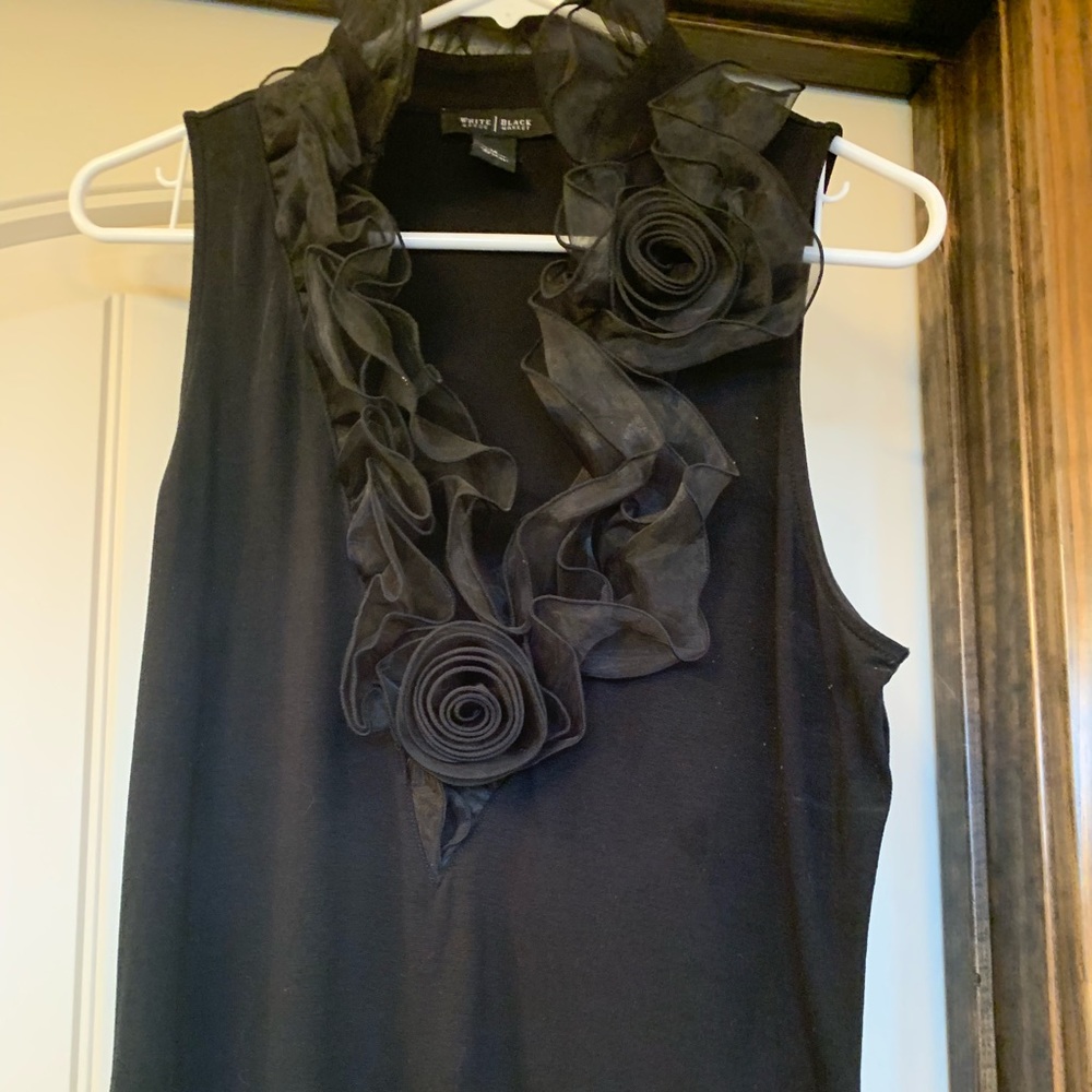 White House Black Market Black Sleeveless Shirt